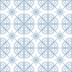 Seamless pattern of snowflakes. Christmas ornament.