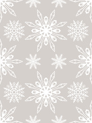 Seamless pattern of snowflakes. Christmas ornament.