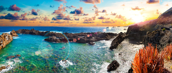 Tenerife island scenery. Nature scenic seascape in Canary Island.Travel adventures landscape © C.Castilla