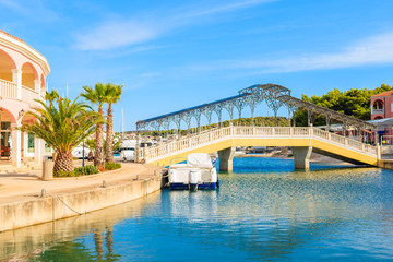Bridge over canal in Rogoznica port, Dalmatia, Croatia