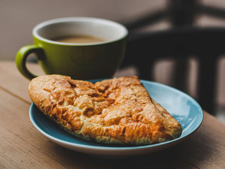 puff pastry on a saucer outdoors