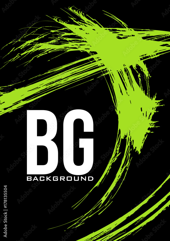 Poster abstract simple poster template with green splash. vector graphic cover