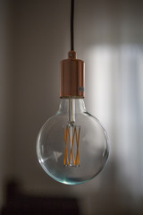 Edisson bulb vintage design hanging on cable