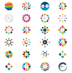 Mega set of  circle, round  infographic templates, diagrams, graph, presentations, chart. Business concept.