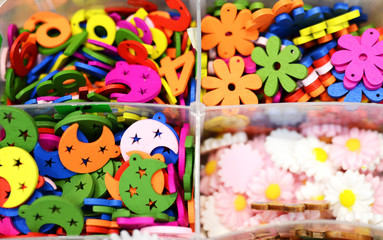 Cute Cartoon  Wooden Button Mix.  Wood Figures , Children Buttons, Scrapbook Crafts