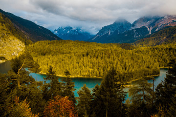 Panele Szklane Podświetlane  Góry i jezioro w Austrii