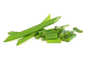 Green onion herb chopped isolated on white background