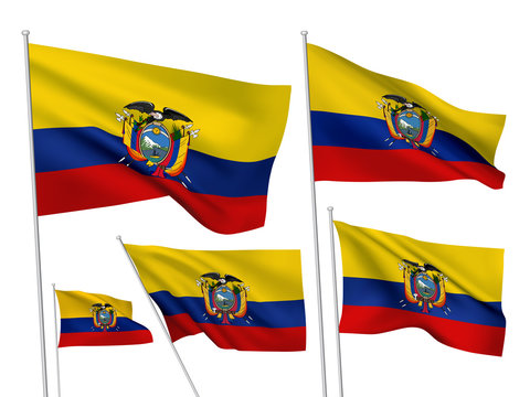 Vector flags of Ecuador