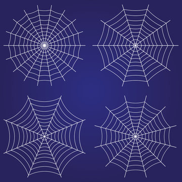 Spider web, vector set of icons.  Cute Gothic style.