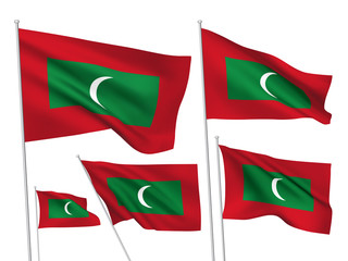 Vector flags of Maldives
