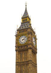 Big Ben in isolated white background