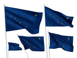 Vector flags of Alaska state
