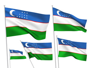 Vector flags of Uzbekistan