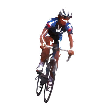 Road cycling rider, abstract geometric vector cyclist
