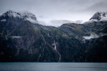Alaska peaks, lakes and waterfalls