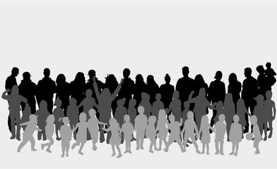 Vector silhouette of family.