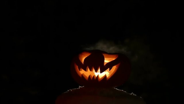 Halloween pumpkin with scary face