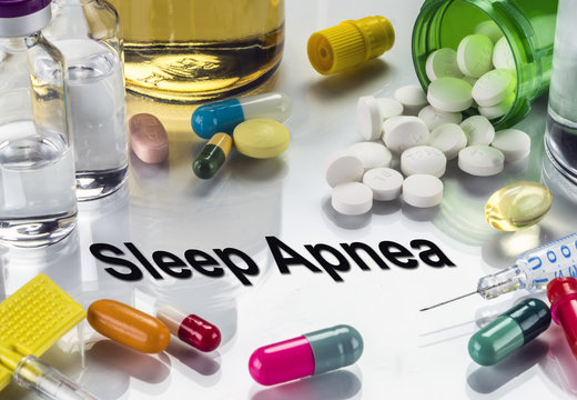 Sleep Apnea, medicines as concept of ordinary treatment, conceptual image