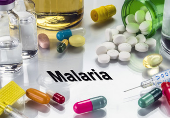 Malaria, medicines as concept of ordinary treatment, conceptual image