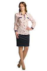 teenager showing clothes