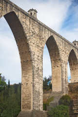 Fototapeta na wymiar The Aguas Livres Aqueduct in Lisbon.