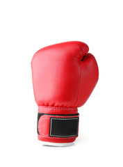 Red boxing glove, isolated on white