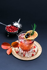 Tasty cocktail drink with vodka and juice in restaurant