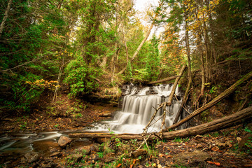Marquette Michigan Waterfalls Autumn Sunset