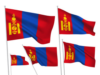 Vector flags of Mongolia