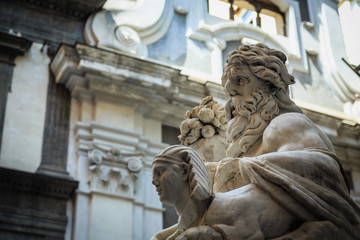 Obraz premium Naples, Italy, Statue of the Nile God