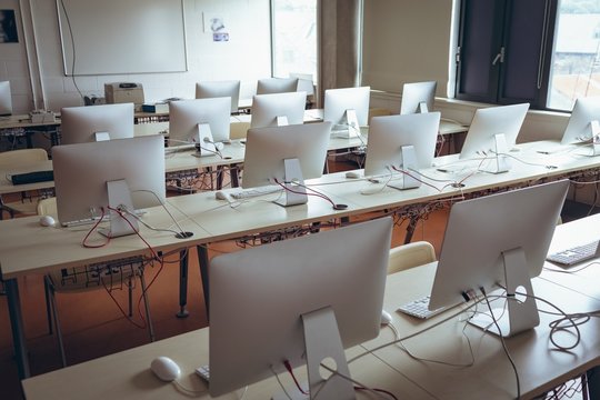 Desktop pc arranged on desk