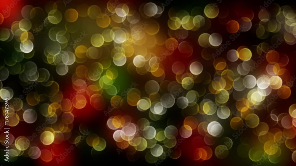 Poster gold mix red abstract bokeh background with defocused lights. 4k