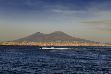 Naples, Italy, View of Mount Vesuvius