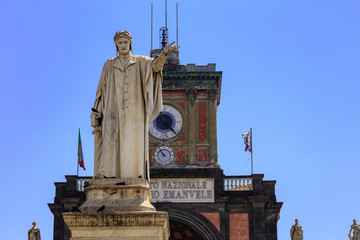 Naples, Italy, Statue Of Dante Alighieri, Piazza Dante