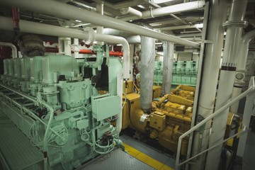 Interior of engine spaces