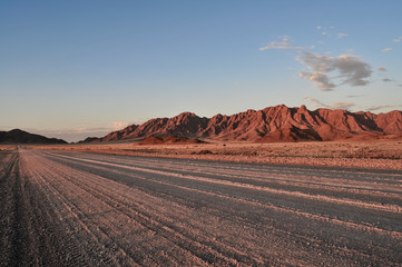 Desert Road At Dusk