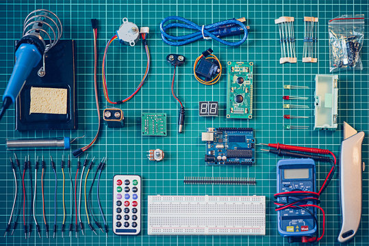 Electrical components from above