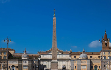 Fototapeta na wymiar The People's Square Obelisk, Rome, Italy.