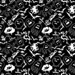 Halloween frame with a flying bat on a dark background.