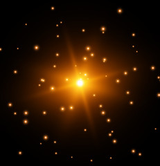 Fototapeta na wymiar Star burst explosion with sparkles. Glow light effect. Vector illustration.