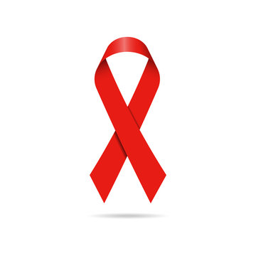 Red ribbon, world aids day symbol. Vector