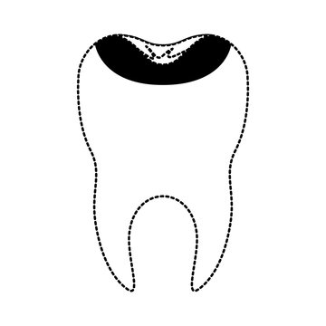 restored tooth with root i in black dotted silhouette