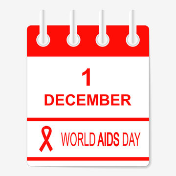 World Aids Day  1 December. calendar sheet.