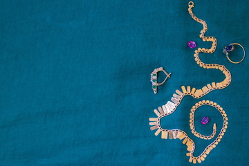 Women's jewelry with stones.