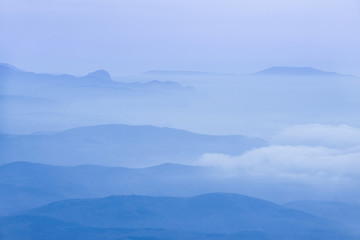 Lanscape with blue mountains