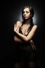 Naklejka premium sexy brunette girl
