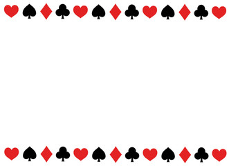 トランプモチーフのコピースペース　白背景・ベクター　横方向