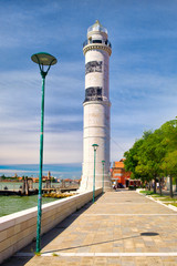 Historic lighthouse at the island of Murano near Venice