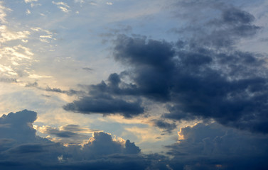 Fototapeta na wymiar Beautiful dark bright sky with clouds at sunset. Nature.Natural background