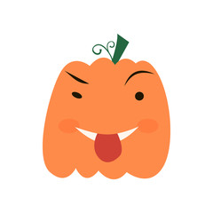Halloween pumpkin icon, Emotion Variation. Simple flat style design elements. Set of silhouette spooky horror images of pumpkins.